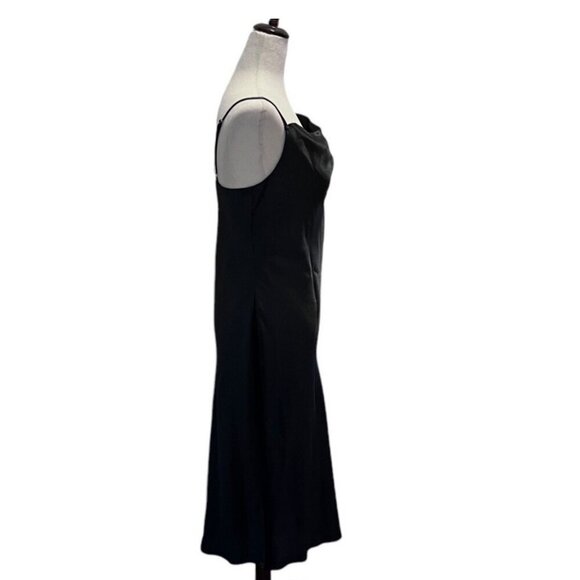 Birdy Grey Womens LISA Black Satin MIDI Spaghetti Slip Dress Small 100% Polyeste - Picture 3 of 11